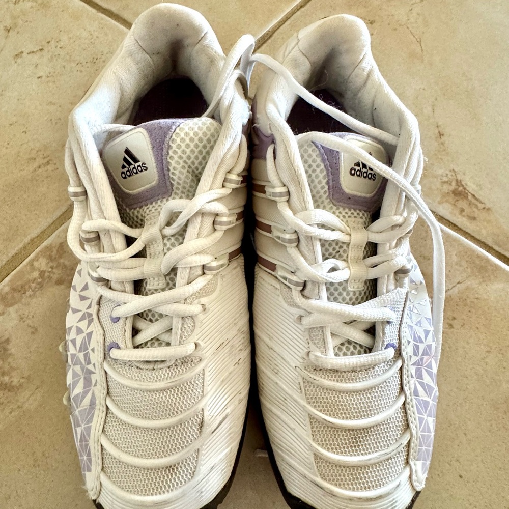 Adidas White and Lavender Athletic Shoes